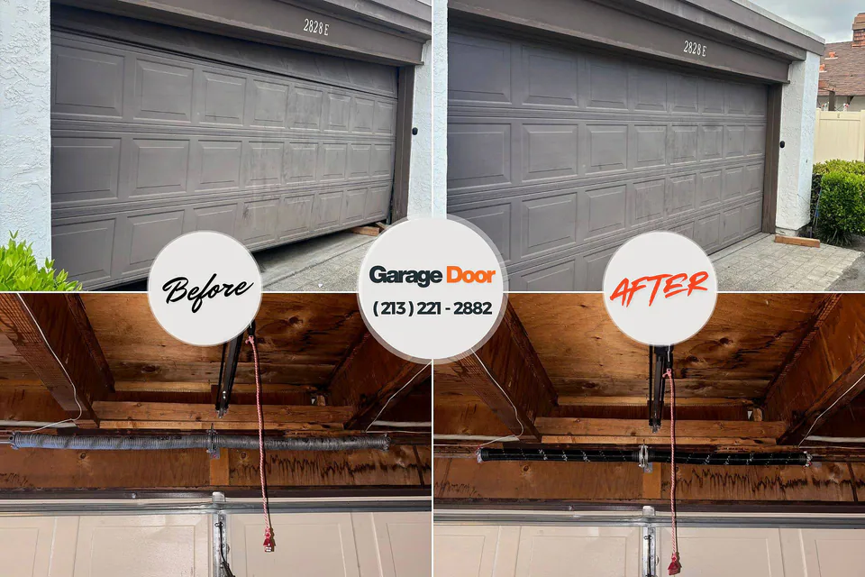 Before and after: garage door repair Lake Butler, FL